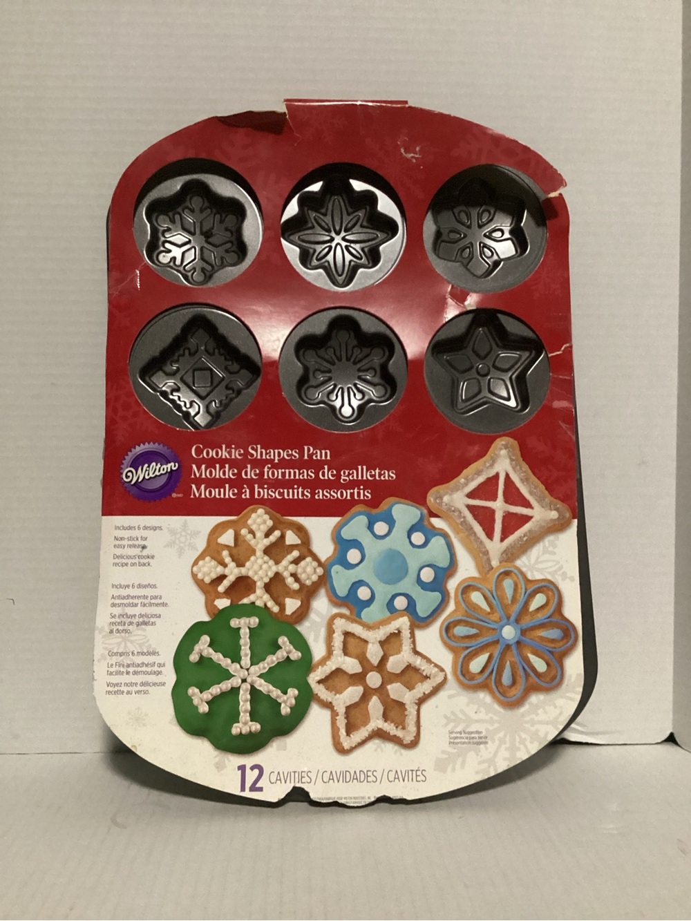 Wilton Red and Black Holiday Cookie Mold Pan 12 cavities
